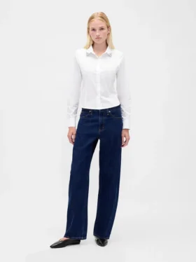 Chemise ajustée courte en coton bio