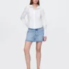 Chemise ajustée courte en coton bio