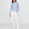 Chemise ajustée courte en coton bio