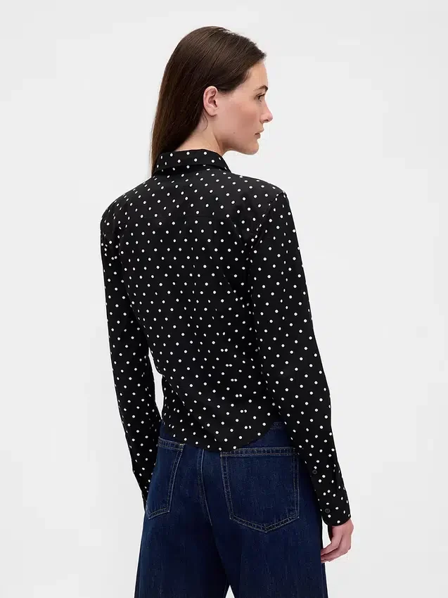 Chemise ajustée courte en coton bio