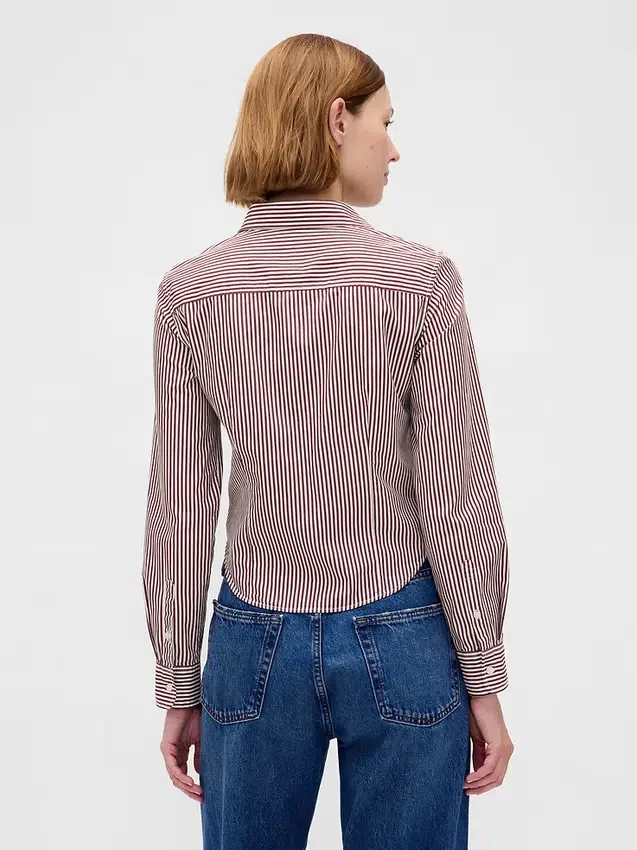 Chemise ajustée courte en coton bio