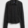 Chemise ajustée courte en coton bio