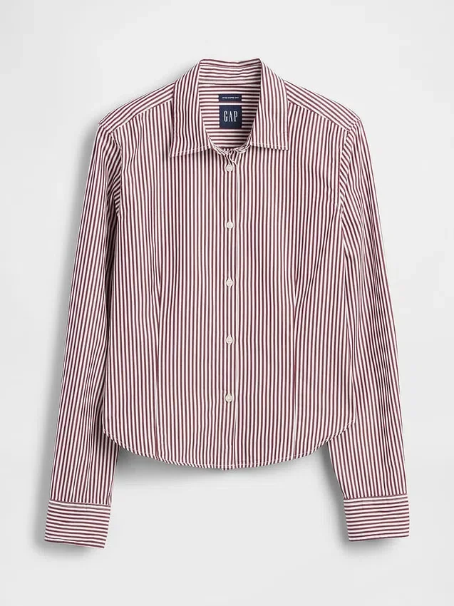 Chemise ajustée courte en coton bio