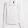 Chemise ajustée courte en coton bio