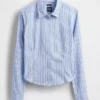 Chemise ajustée courte en coton bio