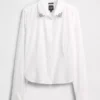 Chemise ajustée courte en coton bio