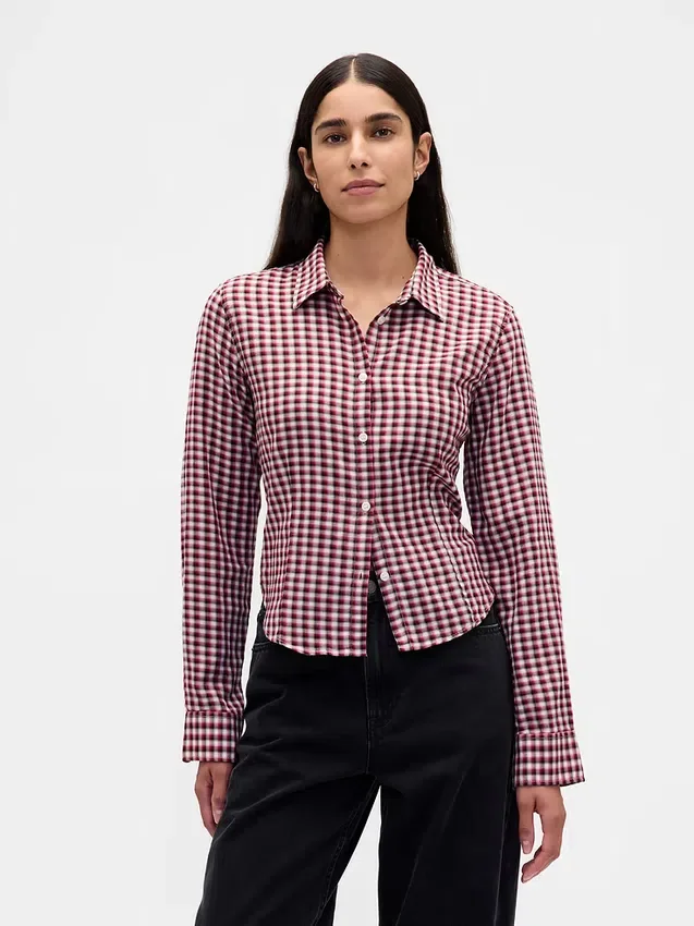 Chemise ajustée en flanelle à carreaux