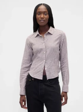 Chemise ajustée en flanelle à carreaux