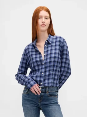 Chemise ajustée en flanelle à carreaux