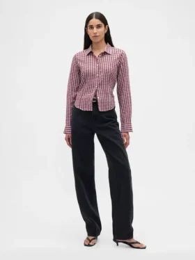 Chemise ajustée en flanelle à carreaux