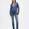 Chemise ajustée en flanelle à carreaux