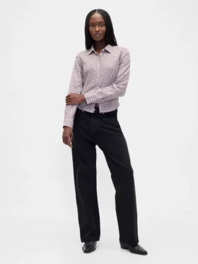 Chemise ajustée en flanelle à carreaux