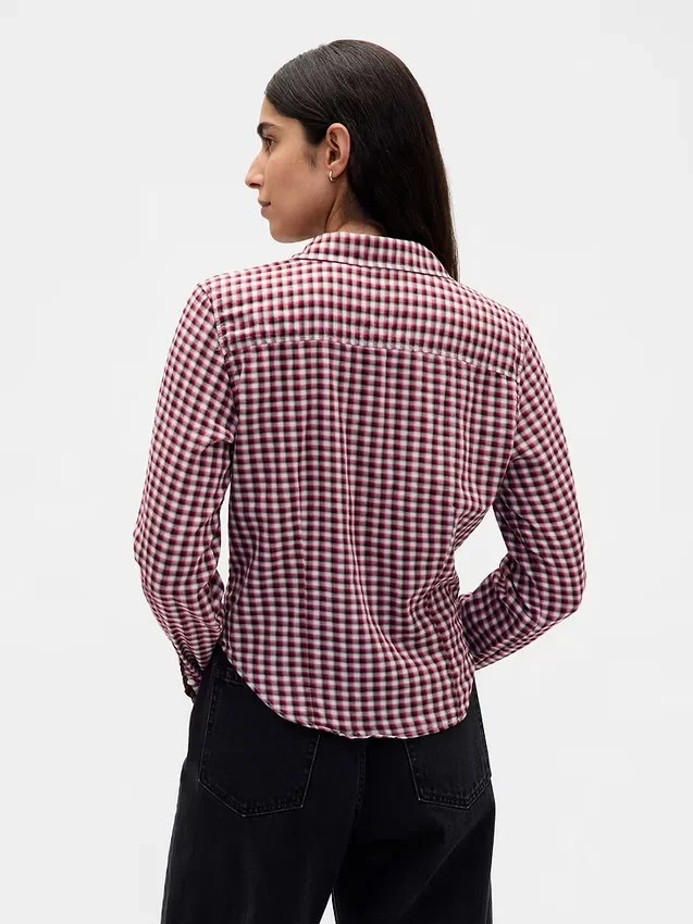 Chemise ajustée en flanelle à carreaux