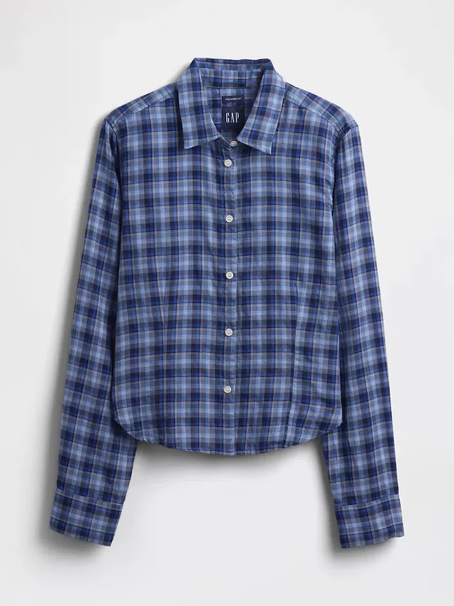 Chemise ajustée en flanelle à carreaux