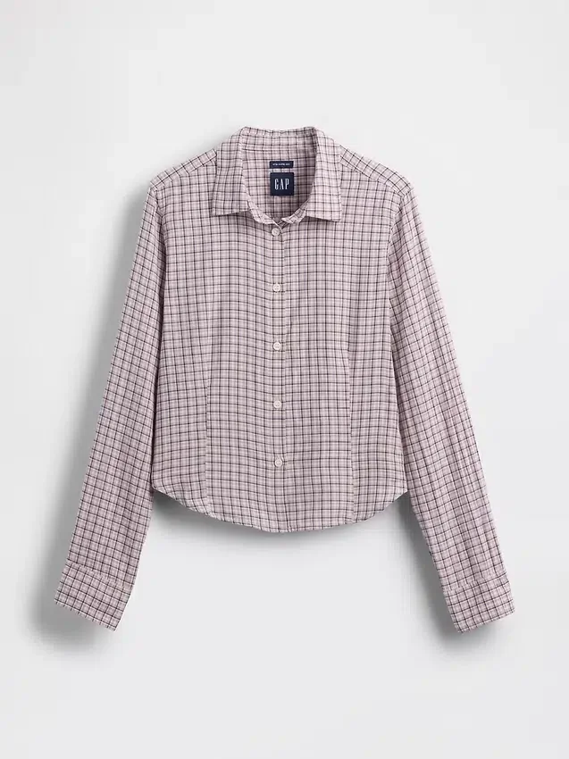 Chemise ajustée en flanelle à carreaux