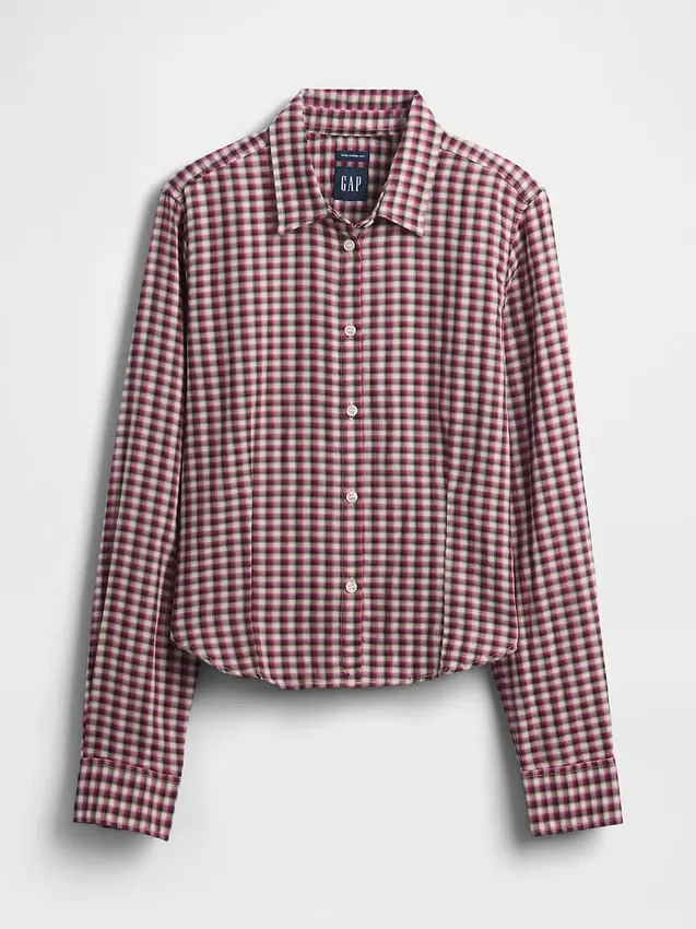 Chemise ajustée en flanelle à carreaux