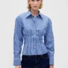 Chemise ajustée en popeline de coton bio