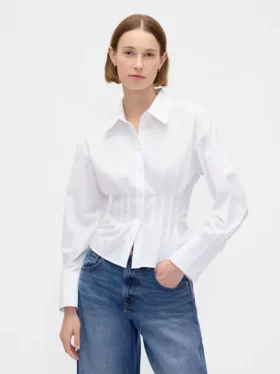 Chemise ajustée en popeline de coton bio