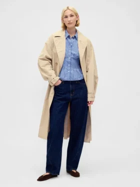 Chemise ajustée en popeline de coton bio