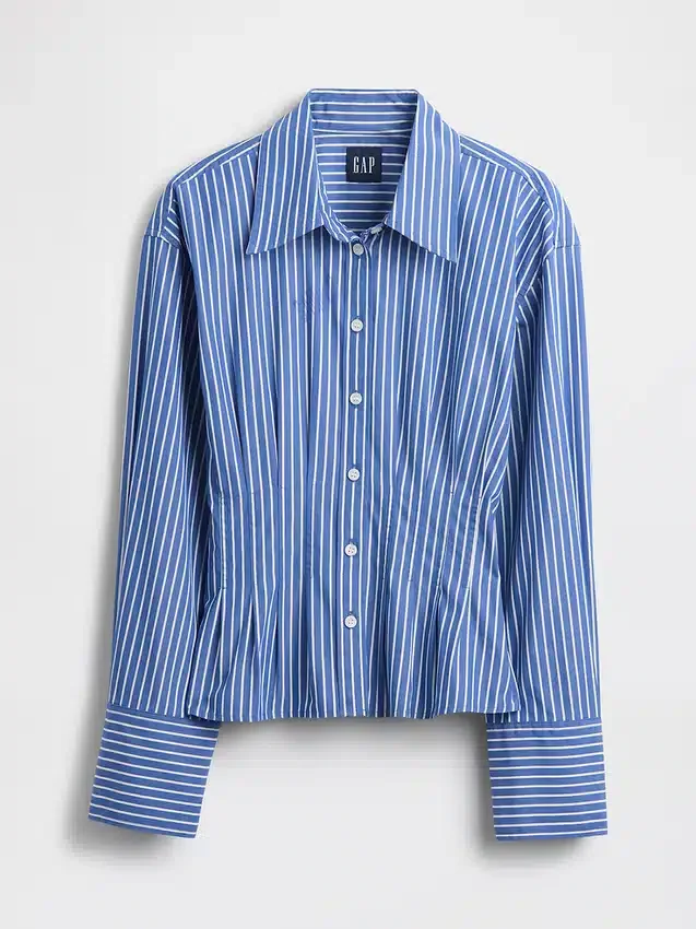 Chemise ajustée en popeline de coton bio