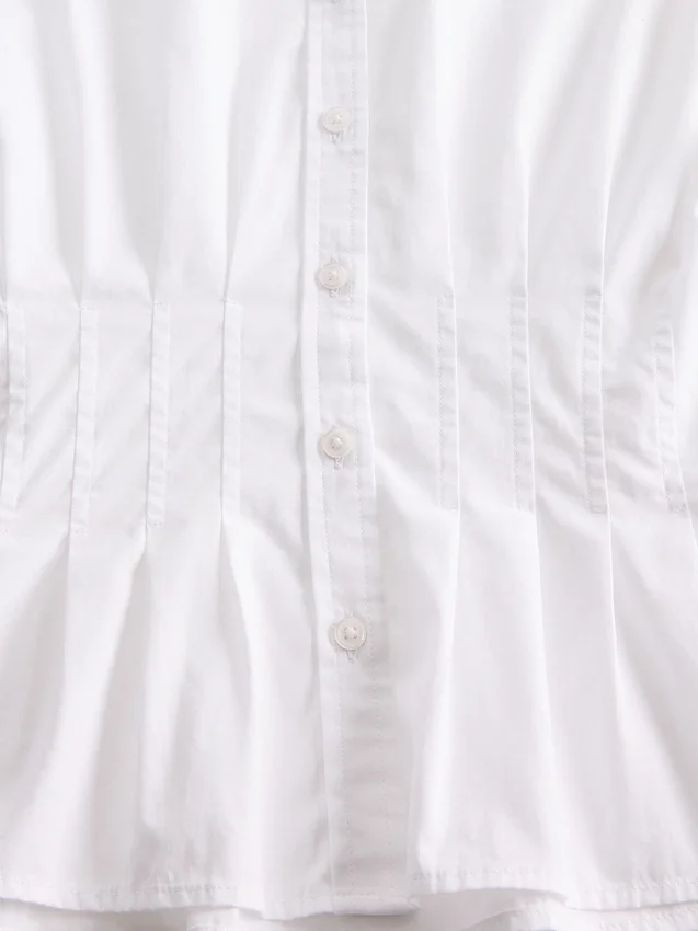 Chemise ajustée en popeline de coton bio
