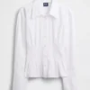 Chemise ajustée en popeline de coton bio