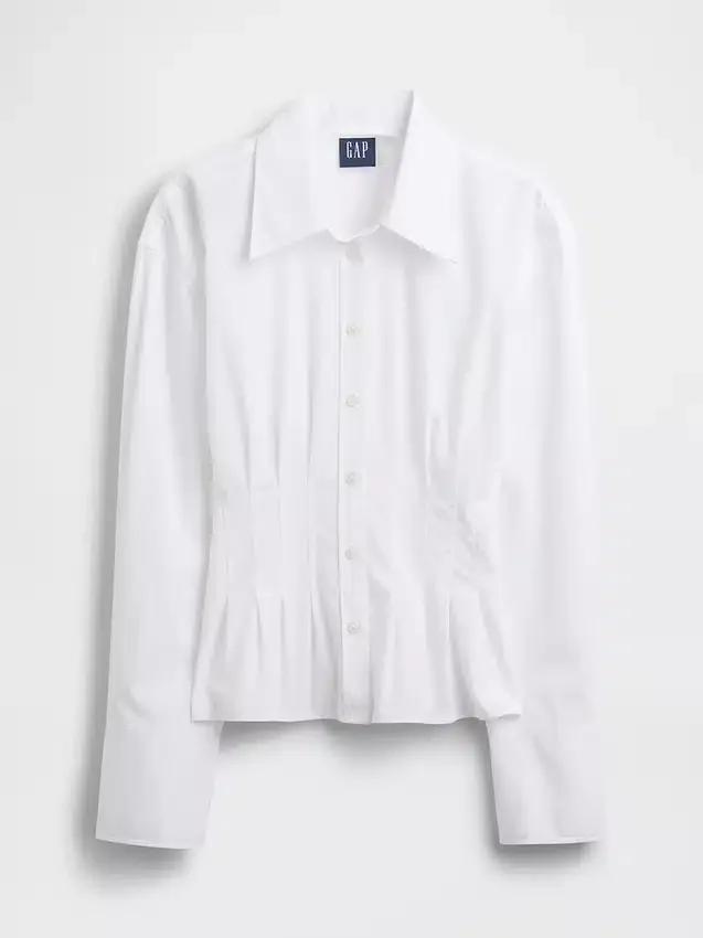Chemise ajustée en popeline de coton bio