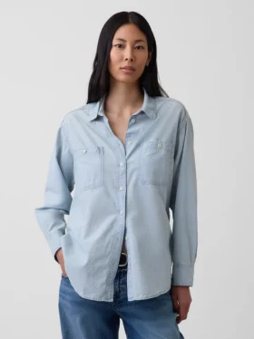 Chemise ample en denim