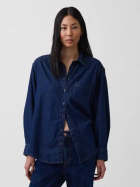 Chemise ample en denim