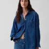 Chemise ample en denim