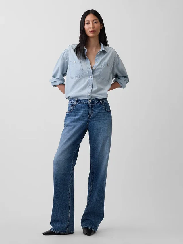 Chemise ample en denim