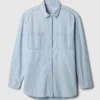 Chemise ample en denim