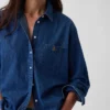 Chemise ample en denim