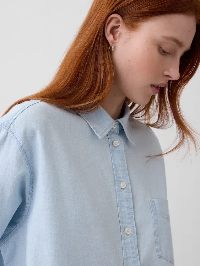 Chemise ample en denim