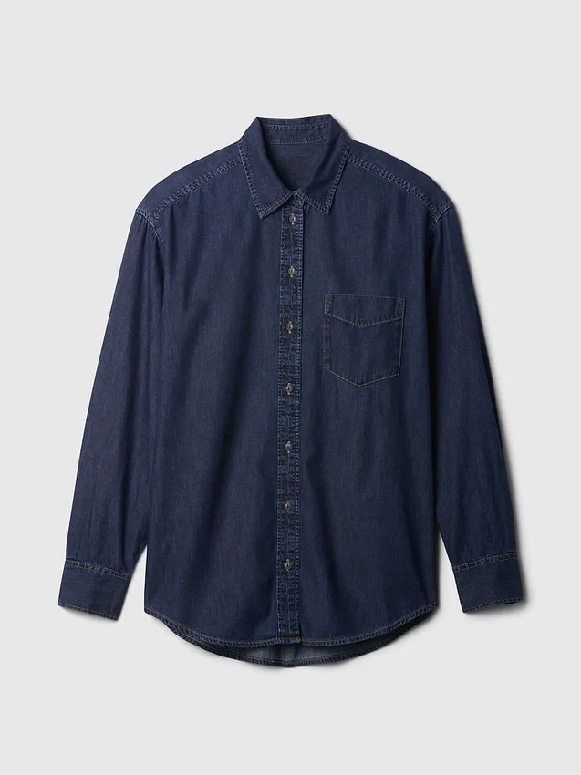 Chemise ample en denim