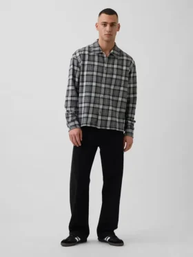 Chemise ample en flanelle de coton bio