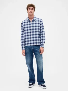 Chemise ample en flanelle de coton bio