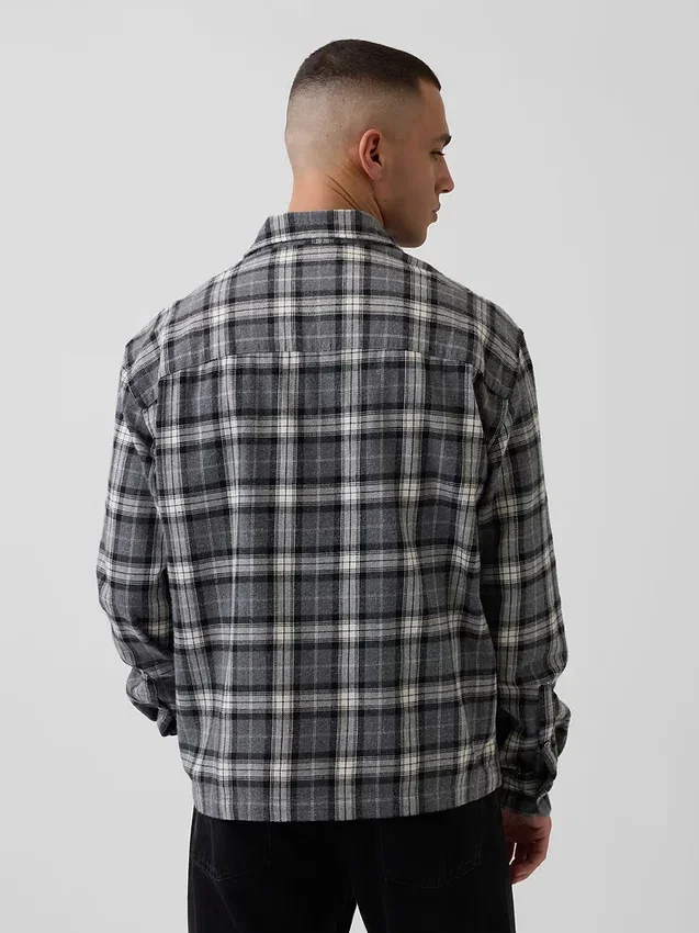 Chemise ample en flanelle de coton bio