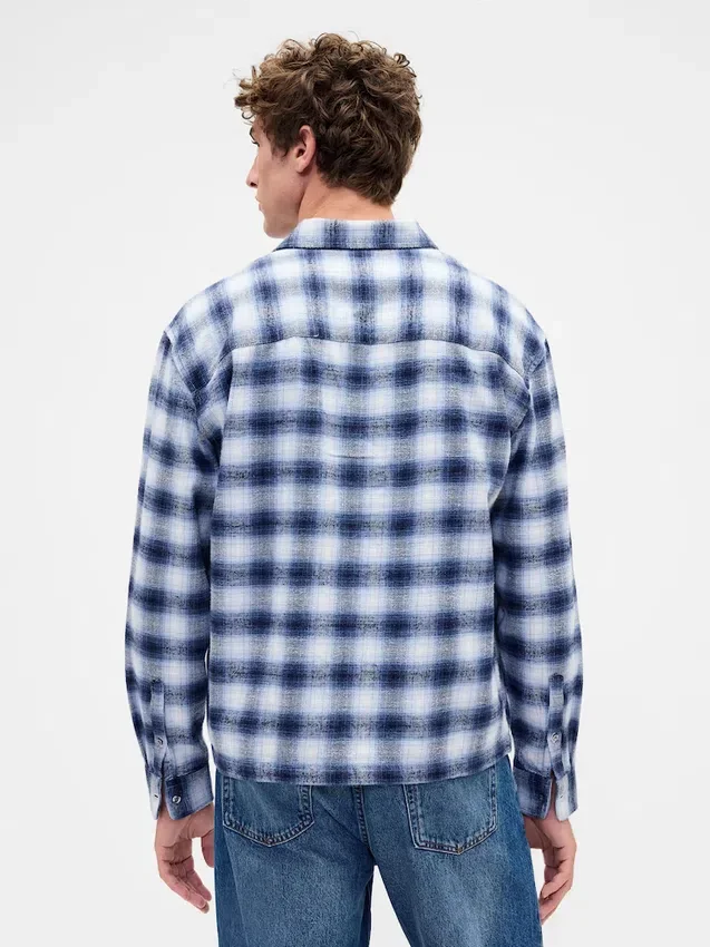 Chemise ample en flanelle de coton bio