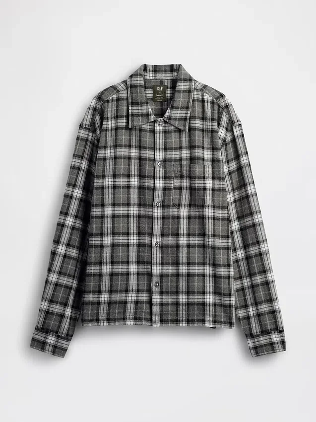 Chemise ample en flanelle de coton bio