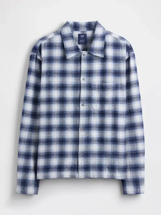 Chemise ample en flanelle de coton bio