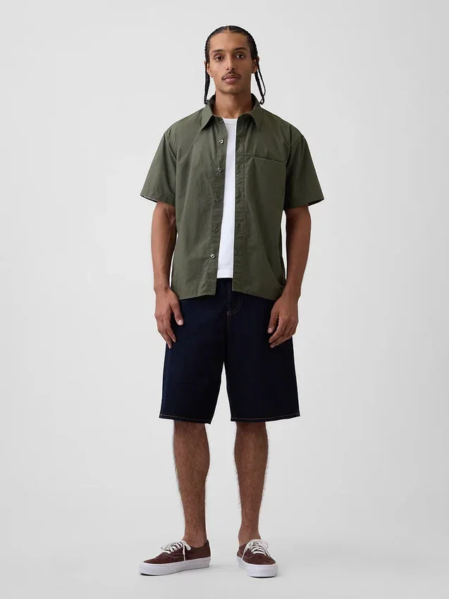 Chemise ample en popeline