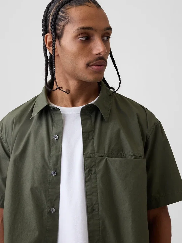 Chemise ample en popeline