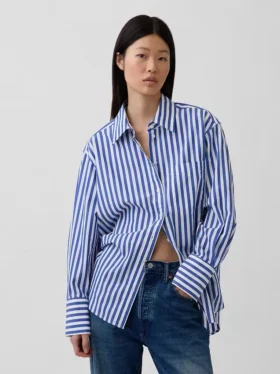 Chemise ample en popeline de coton bio