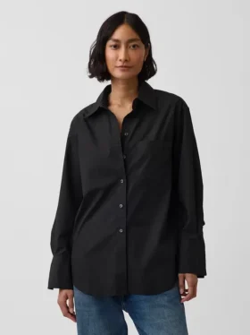 Chemise ample en popeline de coton bio