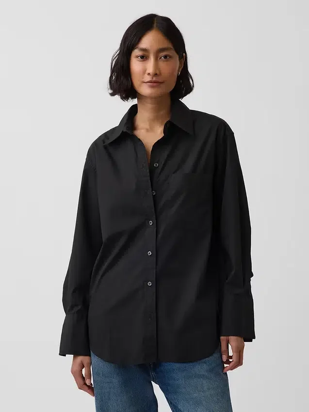 Chemise ample en popeline de coton bio