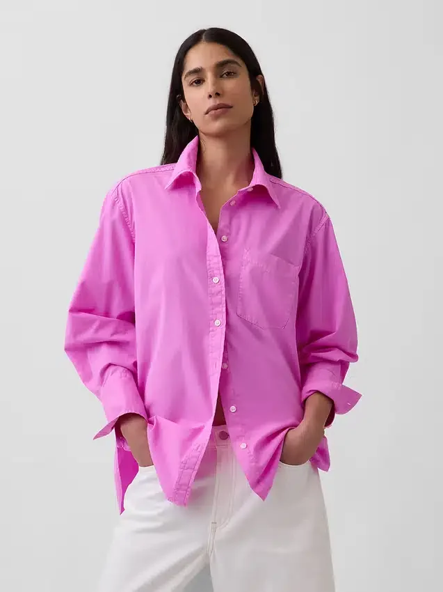 Chemise ample en popeline de coton bio