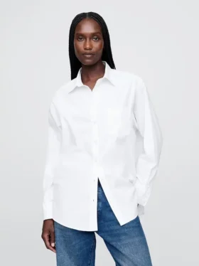 Chemise ample en popeline de coton bio
