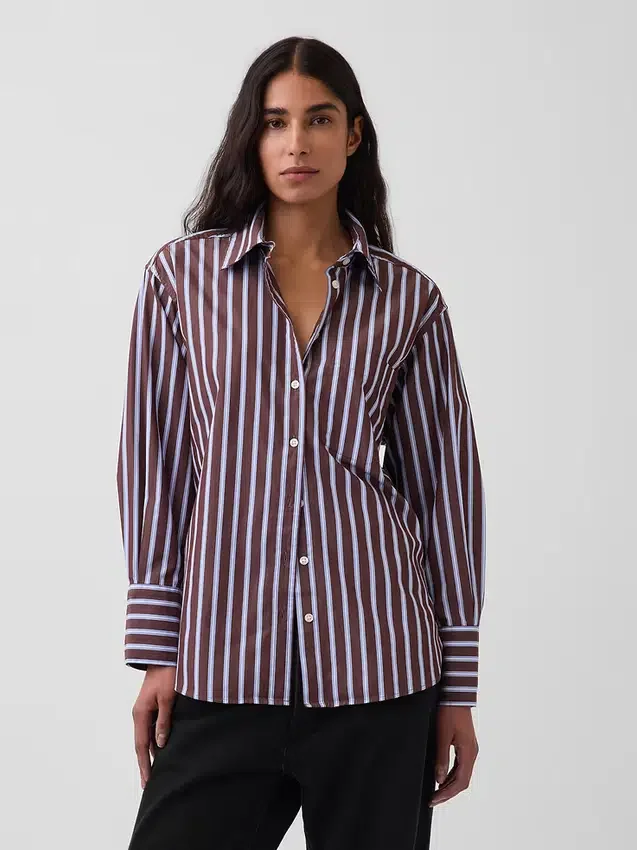Chemise ample en popeline de coton bio