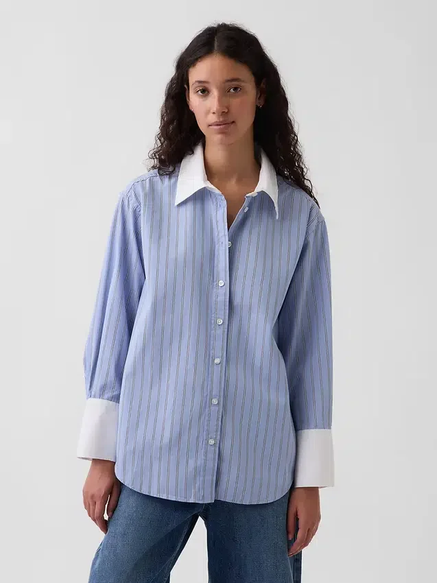 Chemise ample en popeline de coton bio
